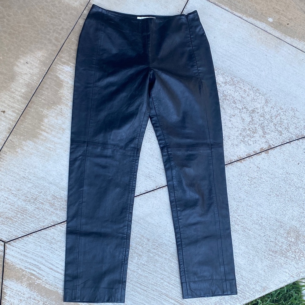 Leather Straight Leg Women's Pants